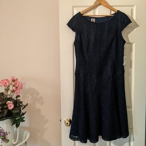 Anne Klein Navy Lace Dress